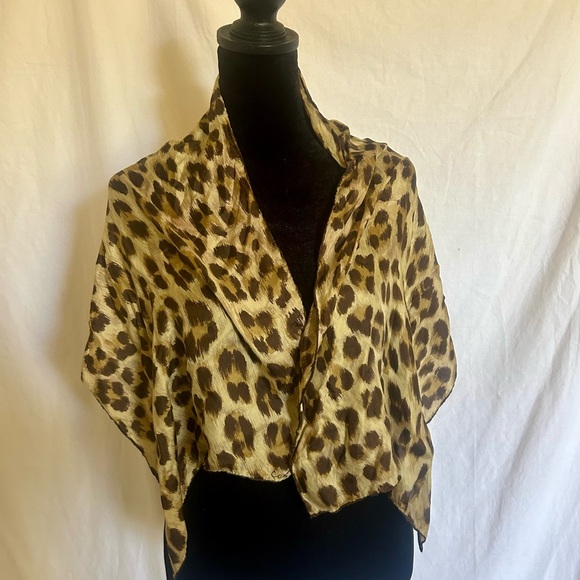 Echo Silk Leopard Print Scarf - Picture 1 of 3